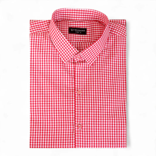 Classic Red & White Gingham Checkered Shirt