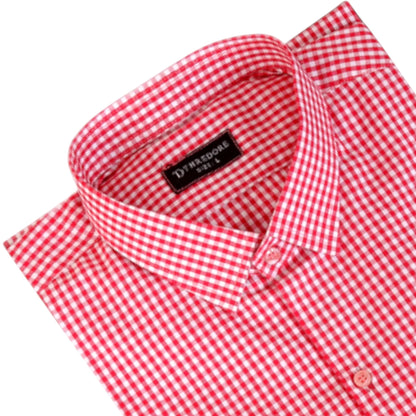 Classic Red & White Gingham Checkered Shirt