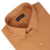 Men’s camel brown solid formal shirt folded display