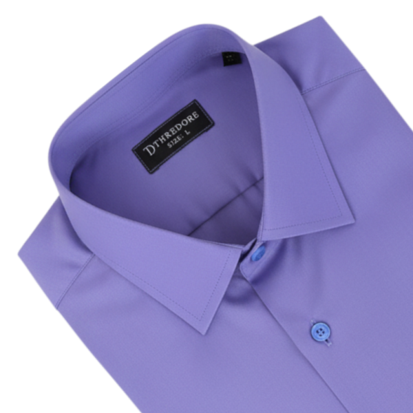 Men’s periwinkle blue formal shirt folded display