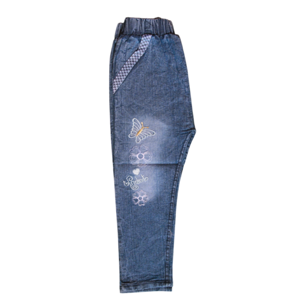 Girls denim jacket, t-shirt and jeans 3-piece outfit set