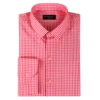 Men’s red and white checkered formal shirt folded display